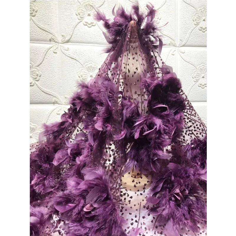 

Velvet Lace Fabric 2020 New Arrival Pure Color High Quality Nigerian Lace Applique With Sequins Polyester Material For Dress