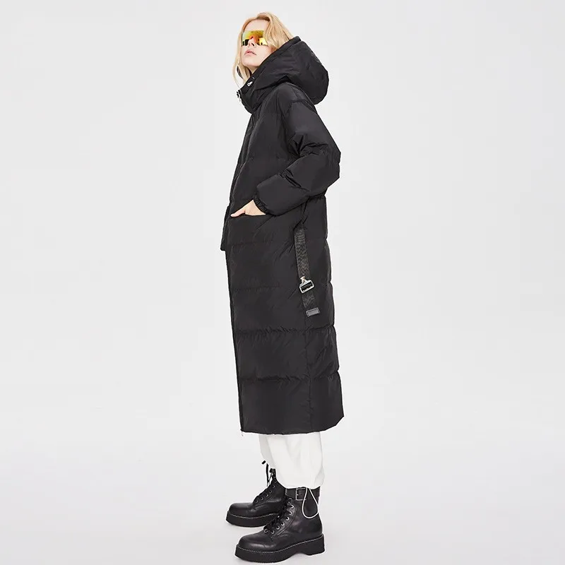 

200-250g 90% White Duck Down Women Jacket with Belt