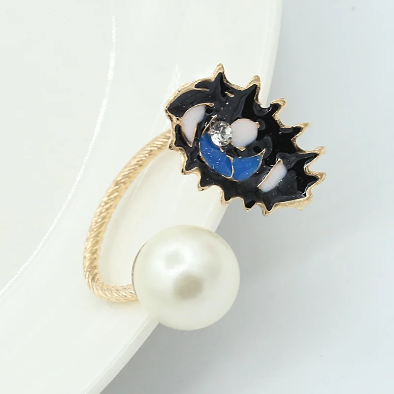 Новое поступление блестящие Открытые Кольца ZYZQ в форме глаза с принтом красных