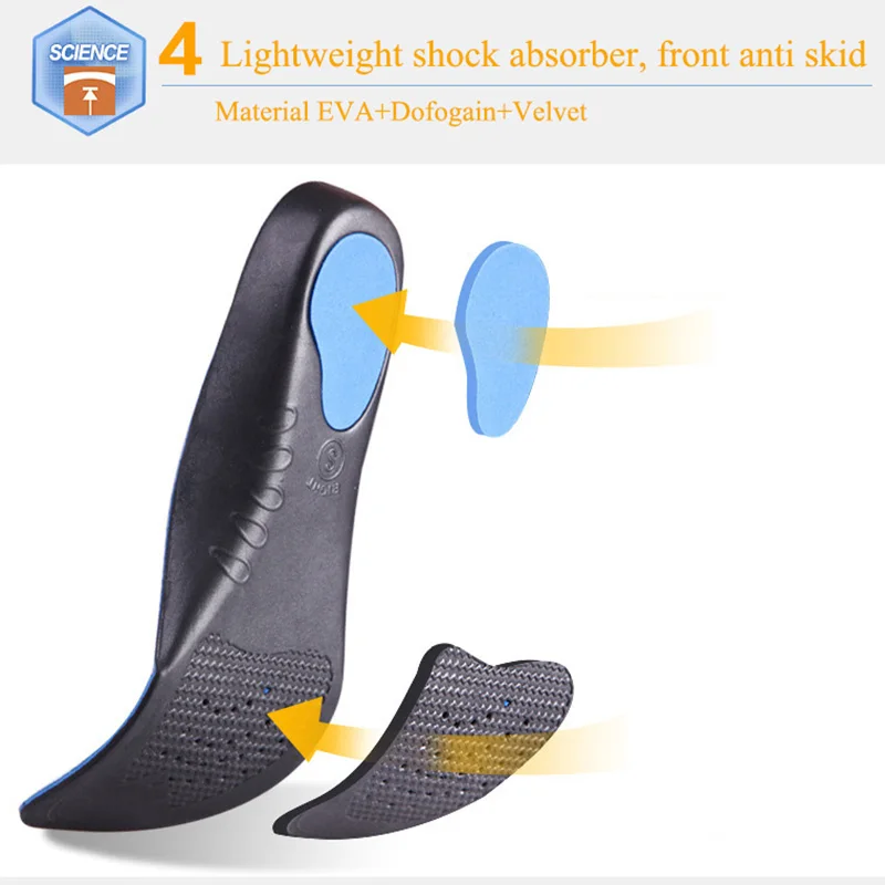 Orthotic High Shoe Insoles Supporting Arch Foot Gel Pad 3D Arch Support Flat Foot for Women / Men Orthopedic Foot Pain Unisex Sp