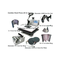 cheap 3038cm 8 in 1 combo heat press machine sublimation printer 2d heat transfer machine for cap mug plate tshirts