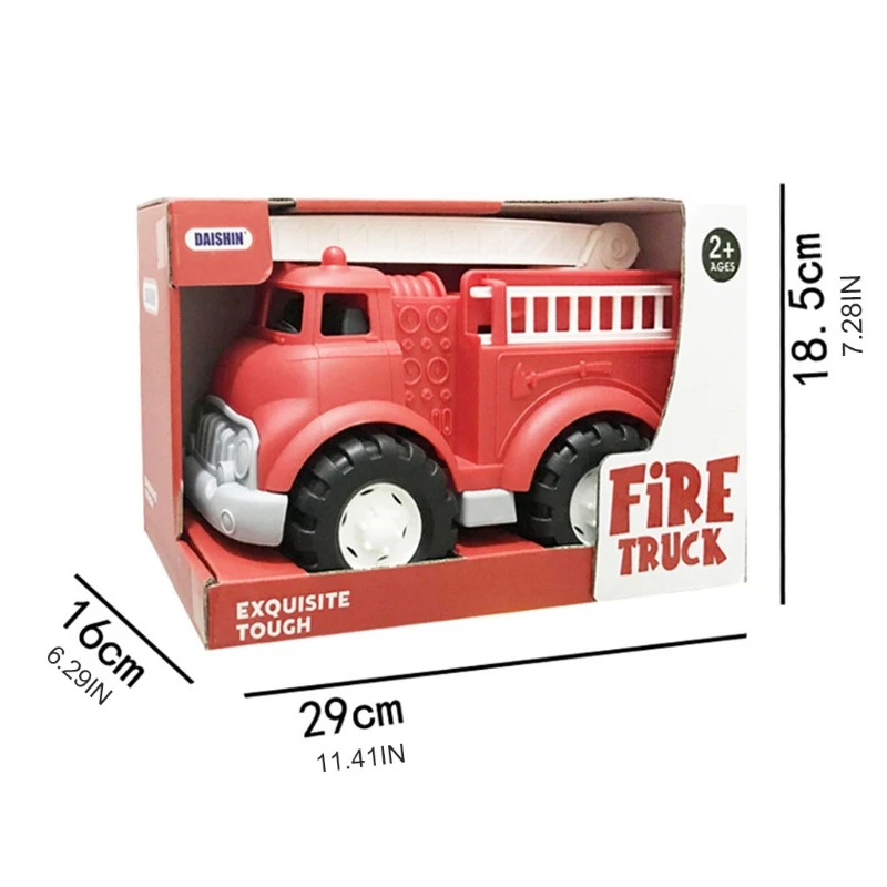 

360 Rotating Ladder Fire Truck, Pull Back Friction Powered Vehicles, Removable Rescue Ladder Inertia Stunt Fire Truck