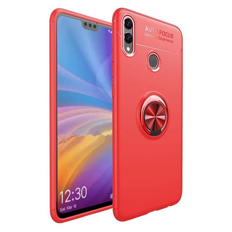 Чехол для huawei Y9, защитный чехол, полное защитное кольцо, магнитный держатель, ударопрочный TPU+ PC, для huawei Y9, автомобильный чехол, чехол - Цвет: Red