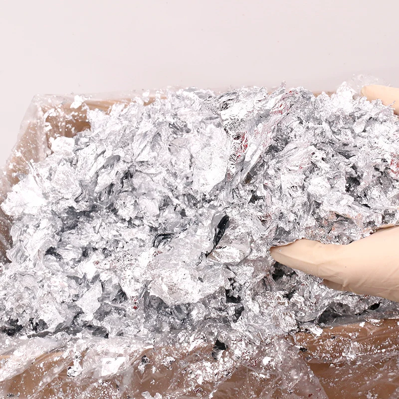 1 кг имитация серебряных хлопьев блестящий алюминиевый лист осколк для стены