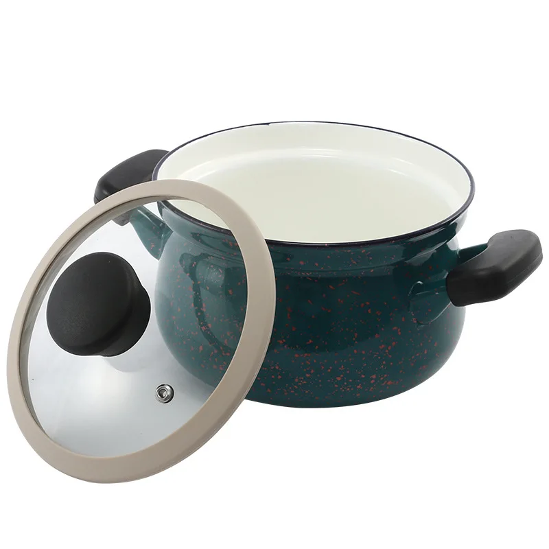 Многофункциональная суповая кастрюля эмалированная с закаленной эмалью