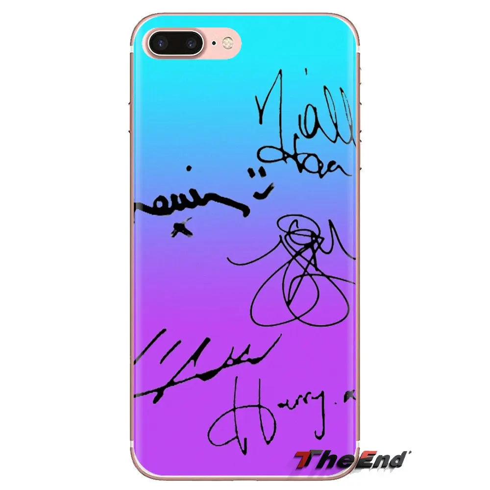 One Direction 1D Signatures For iPhone XS Max XR X 4 4S 5 5S 5C SE 6 6S 7 8 Plus Samsung Galaxy J1 J3 J5 J7 A3 A5 TPU Case Cover |