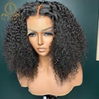 Монгольский кудрявый парик на фронтальной сетке, прозрачный парик на сетке 13x6 для чернокожих женщин, предварительно выщипанные человеческие волосы Реми, Nabeauty