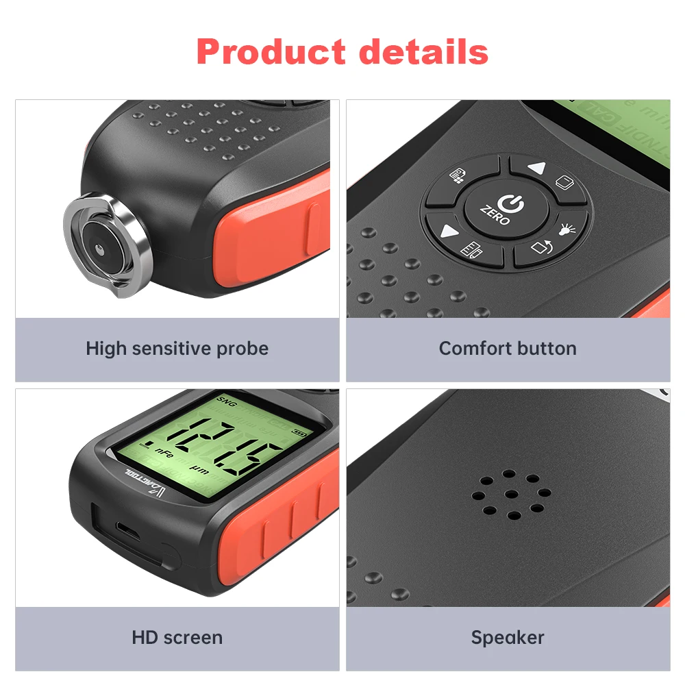Толщиномер VDIAGTOOL VC200 для автомобилей прибор измерения толщины покрытия Fe/nFe
