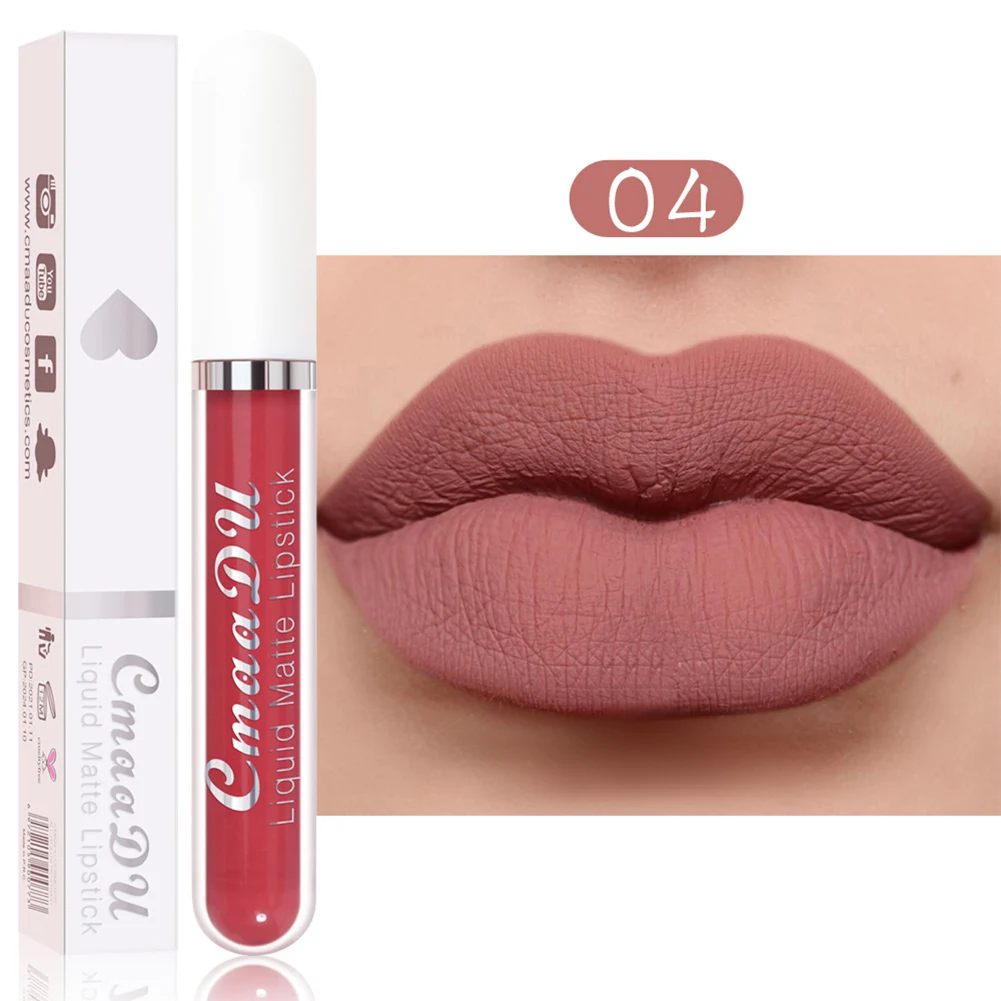 

1Pcs Matte Velvet Liquid Lipsticks Glaze Waterproof Long Lasting Nude Lip Gloss Makeup Nonstick Cup Sexy Red Lip Tint Cosmetics