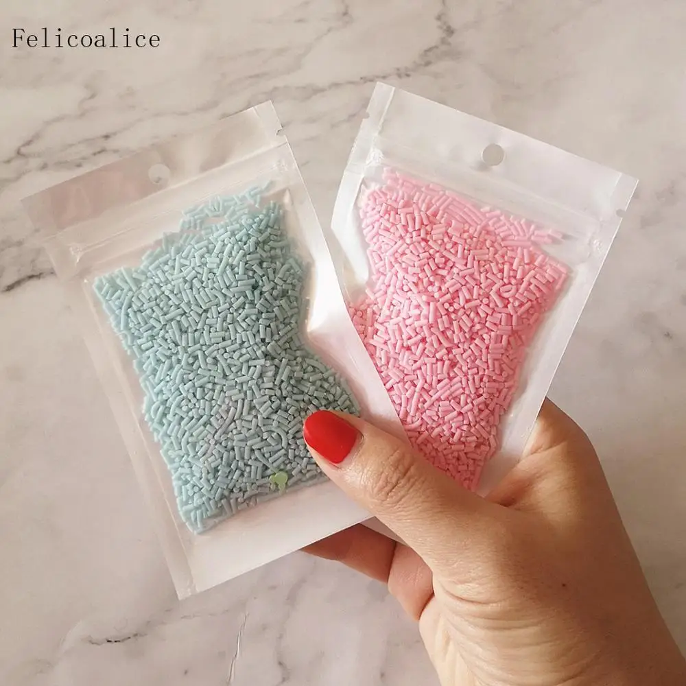 20g Light Pastel Colors Slime Clay Fake Candy Sweets Sugar Sprinkle Decorations for Fake Cake Dessert Food Particles Filler Toys images - 6