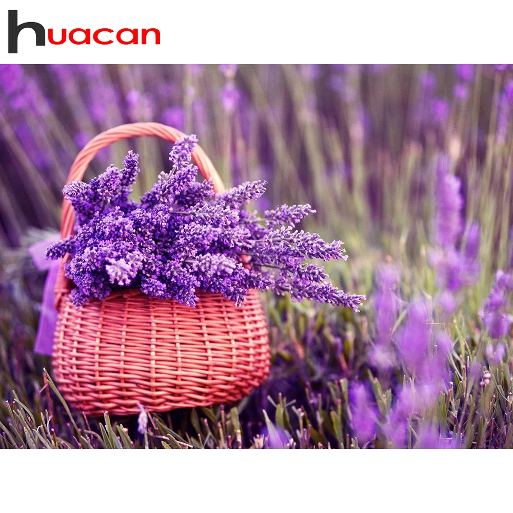 Huacan алмазная вышивка цветы картины из страз алмазные лаванда мозаика подарок