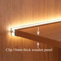30 120cm under cabinet shelf light fit 18mm wooden panel up down illuminate embedded led strip for cupboard showcase bookcase