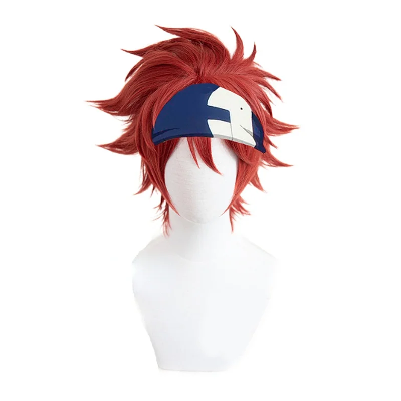 

The Infinity Reki Kyan Cosplay Wig Headband Hairband Red Short Men with Bangs Heat Resistant Synthetic