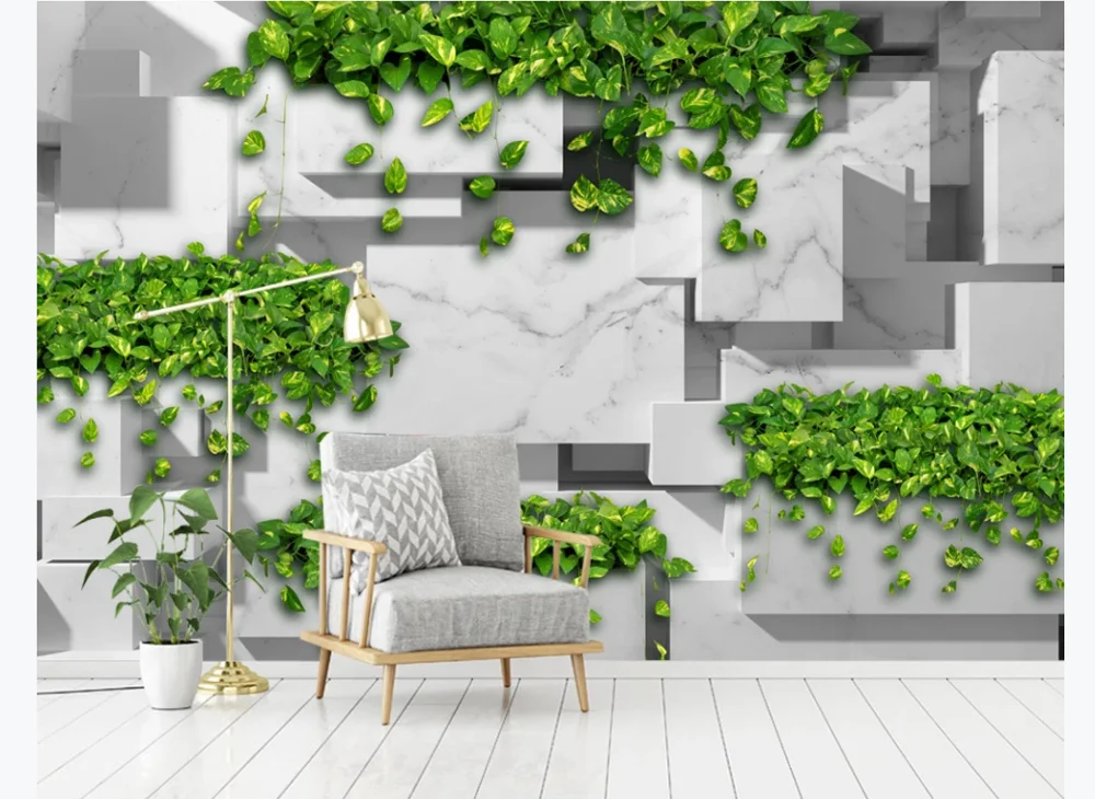 Фотообои на заказ свежие современные минималистичные 3d трехмерные абстрактные