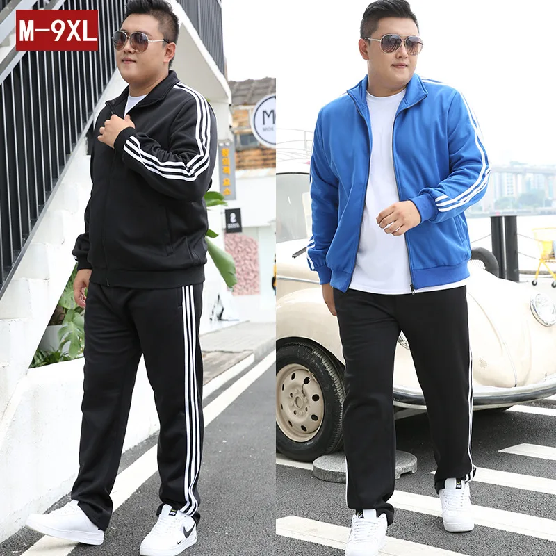 

2021 Plus Size Tracksuit Men 2 Pieces Set New Fashion Jacket Sportswear Men Tracksuit Autumn Men Clothes Hoodies+Pants Sets