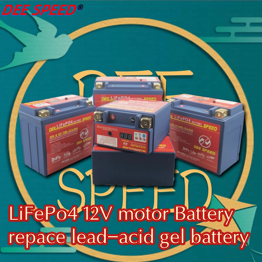 LifePo4 12V батарея мотоцикла 10 20Ah большая емкость с BMS зарядное устройство литиевая