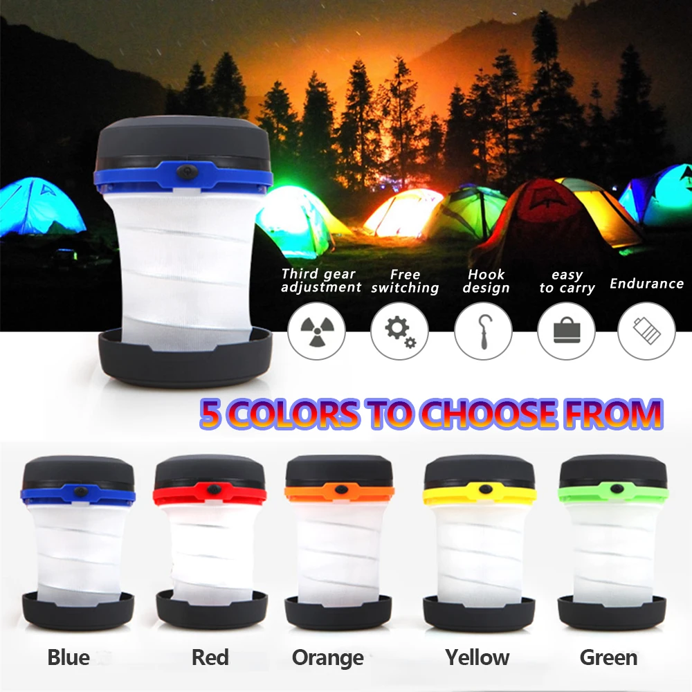 Multifunction Collapsible Outdoor Tent Lights LED Portable Flashlight Mini Lamp Emergency Pocket AA lantern Camping | Лампы и