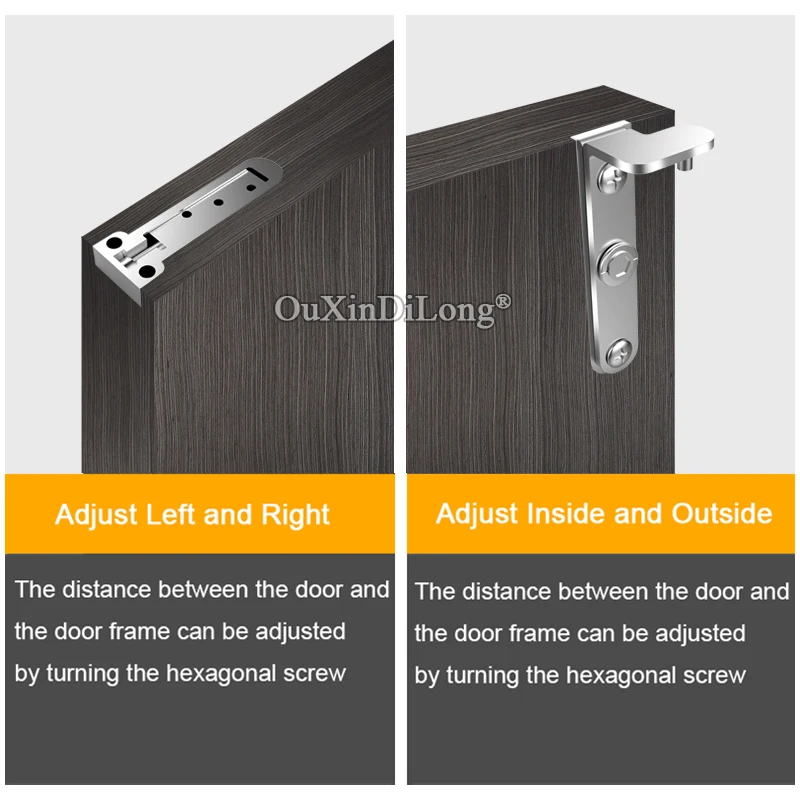 

Brand New 1Set Heavy Three-dimensional Adjustable Door Hinges Invisible Hidden Door Pivot Hinges Install Up and Down