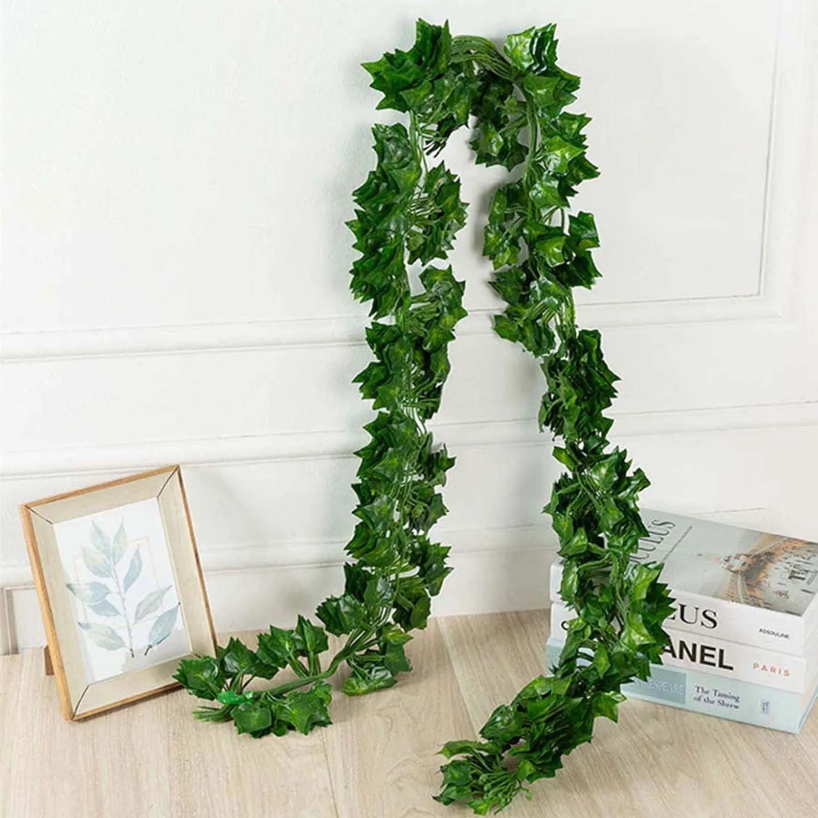 

Artificial Lvy Leaf Vine Garland Fake Foliage Hanging Plants 15 Strands 86 Ft Green Leaves Diy Wall Wedding Party Home Decor