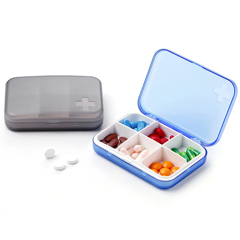 

Portable Travel Convenient Medicine Pill Box 6 Grids Pills Dispenser Pill Organizer Tablet Pillbox Case Container Drug Divider