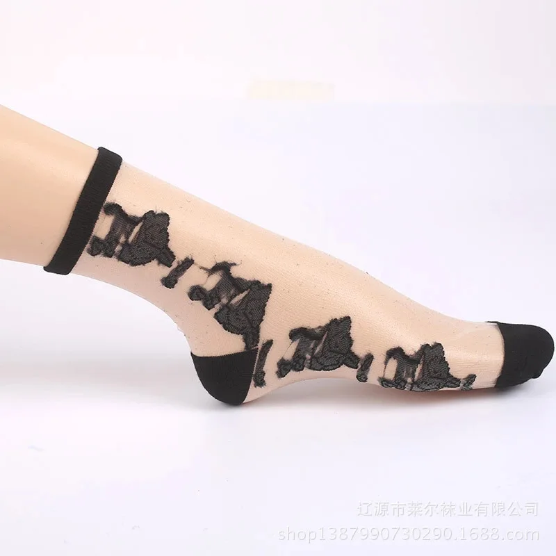 Прозрачные шелковые женские носки с одной подошвой носки|Носки| |