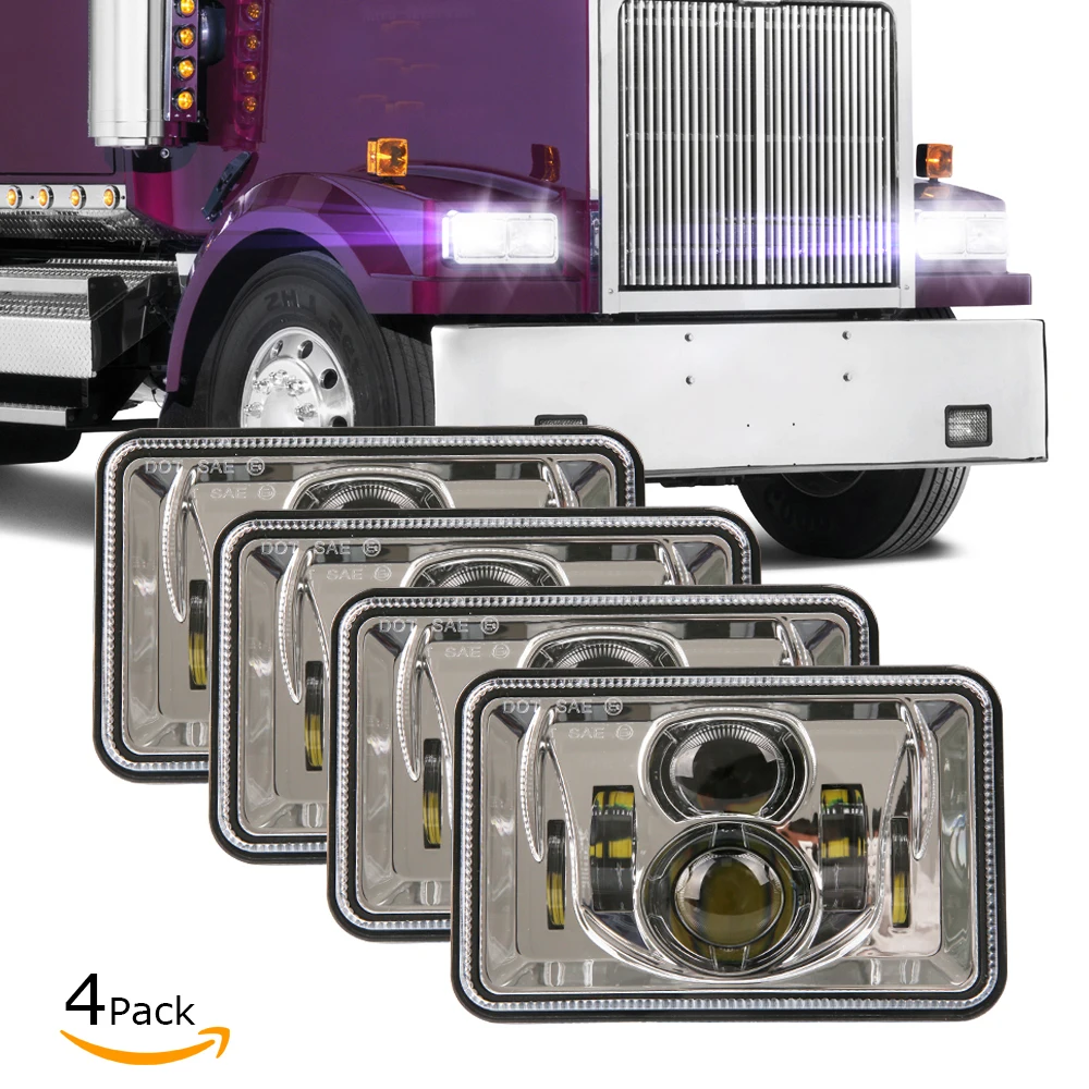 Прямоугольные 4x6 &quotсветодиодный фары для Feightliner fld 120 112 светодиодный налобный