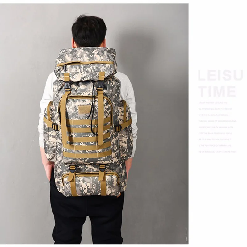 

New Men's Backpack High Quality Oxford Cloth Outdoor Travel Bag Super Large Capacity Waterproof Camping Rucksack Camouflage