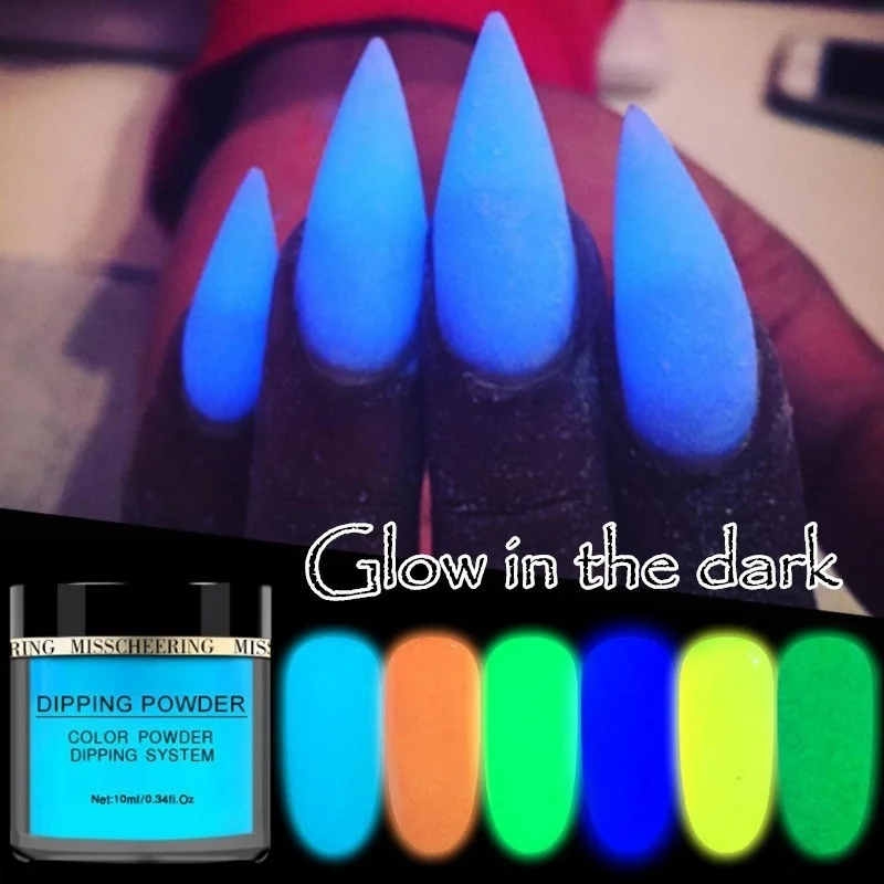 1 коробка Светящийся лак для ногтей порошок фосфорный блеск украшения УФ гель без