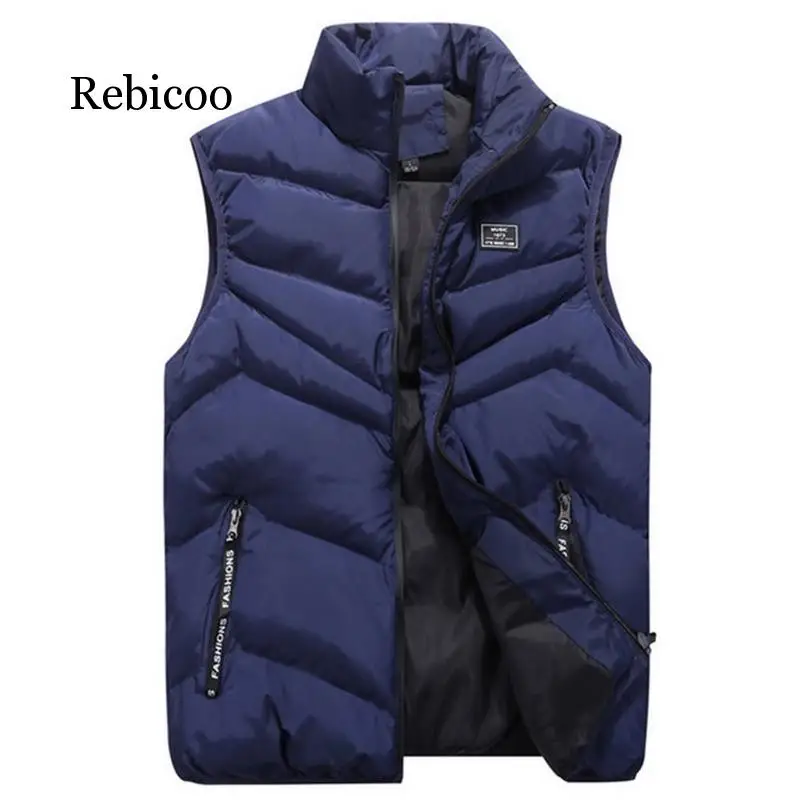

2019 Men's Spring/Winter Vest Men Sleeveless Jackets Male Waistcoat Man Padded/Down Vests Mens Warm Vest Coat