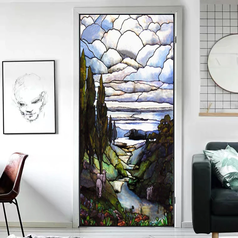 Индивидуальная стеклянная пленка витражное окно непрозрачная наклейка