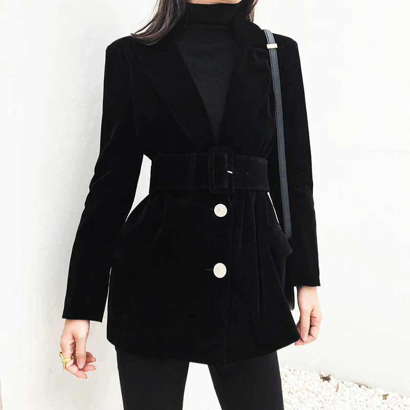 Женская одежда бархатный маленький пиджак женский новый осенний дизайн тонкий