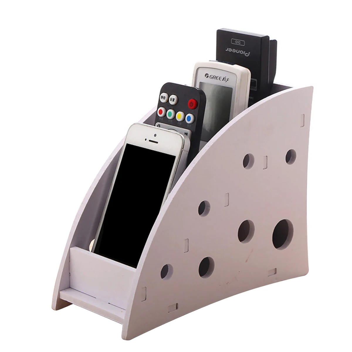 

Remote Control Holder, New Eco-Friendly Plastic Wood TV Air Conditioner Remote Storage Box, Home Office Sundries Storage Case