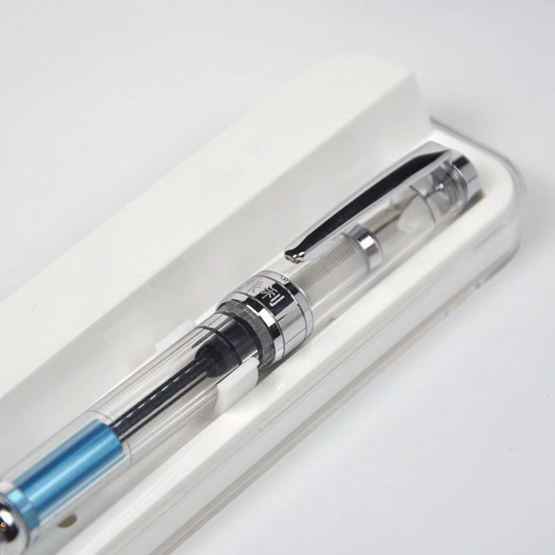 New Colorful Wing Sung 3008 Piston Transparent Wingsung Fountain Pen Golden EF/F Nib &amp Trim Ink Office School Gift |