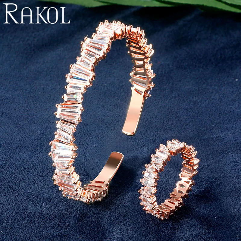 RAKOL модный роскошный инкрустационный окислительный женский ювелирный набор