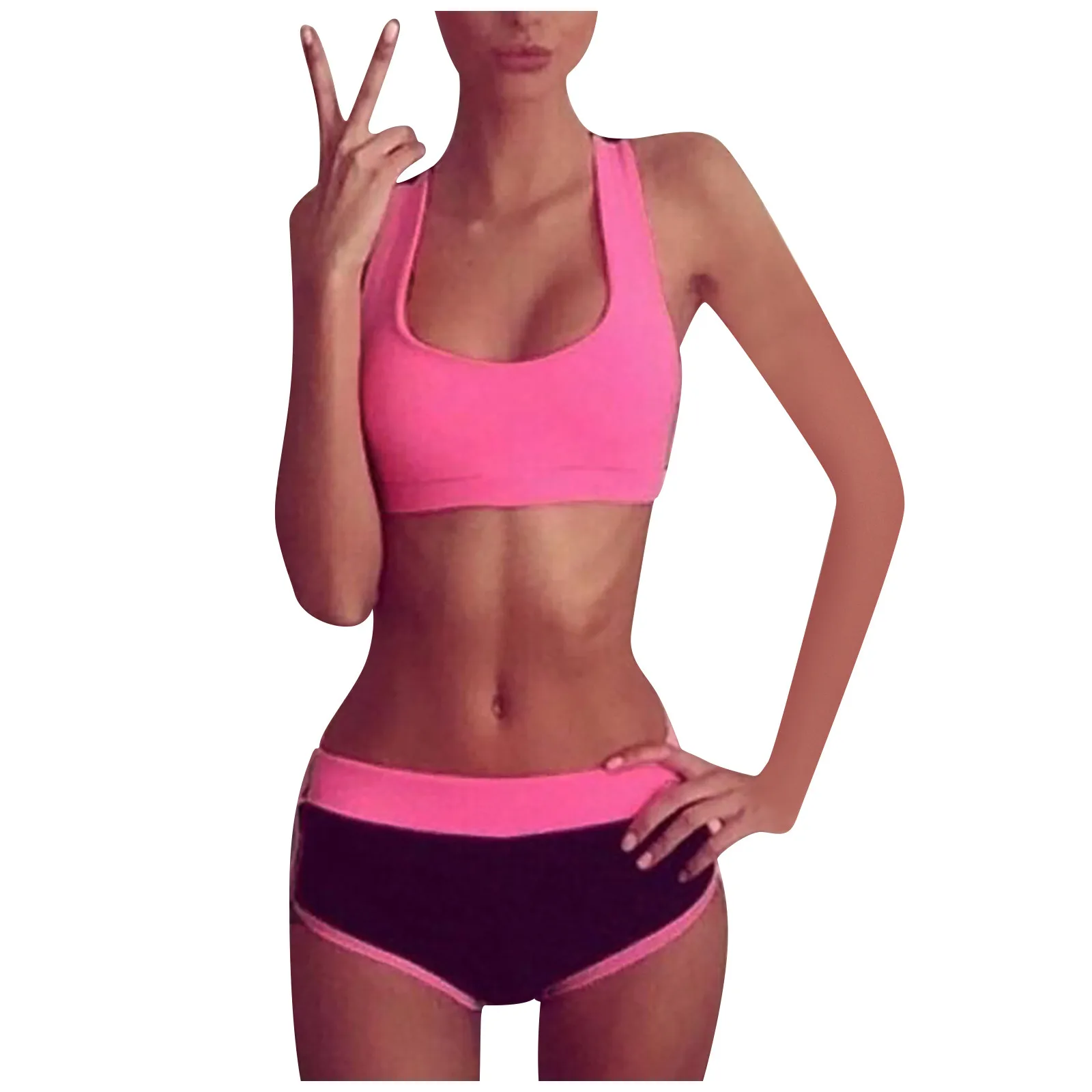 

Women's Fashion Slim Bottom Pants Yoga Bra With Phone Pocket Leggings Suit High Waist Running Pant Fitness Elastic Legging