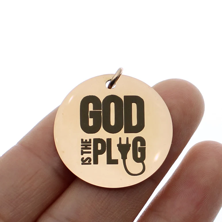 Ladyfun Подвеска из нержавеющей стали God is the Plug подвеска шармы 25 мм 20 шт./лот|Шармы| |