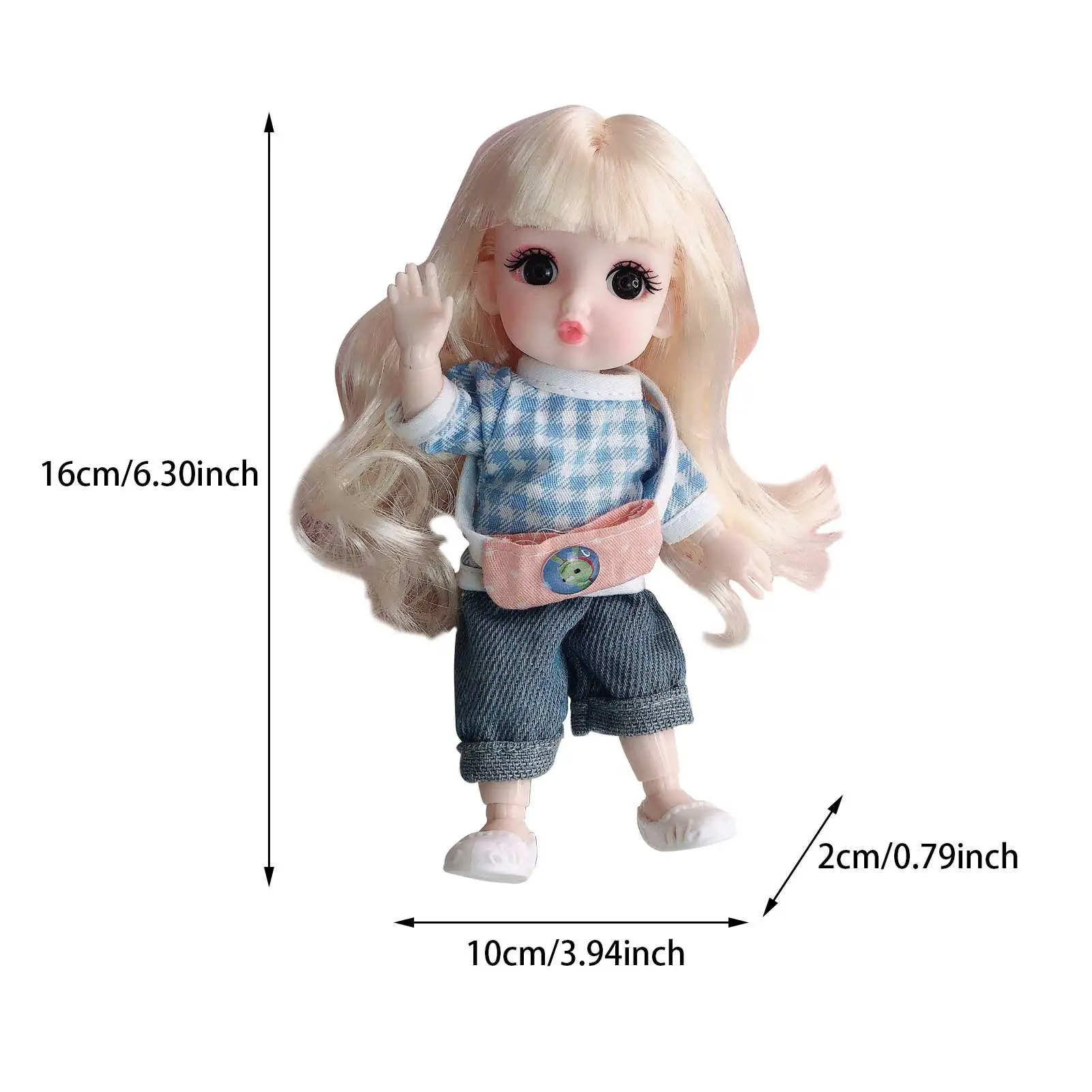 

New 16cm 1/6 BJD Doll Makeup 4D Eyes Simulation Eyelash Dress Up Fashion Cute Dolls with Clothes Toy for Girls Gift