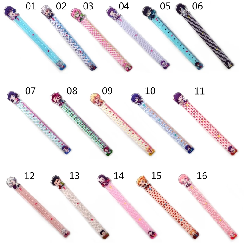 

Anime Demon Slayer: Kimetsu No Yaiba Kamado Tanjirou Cosplay Ruler Measuring Scale Students Cartoon Measure Ruler Gift For Kids