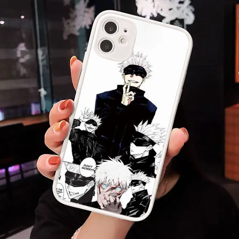 

Jujutsu Kaisen Anime Phone Case Matte transparent For White iPhone 12 Mini 11 Pro XR XS Max 7 8 Plus X Back Cover