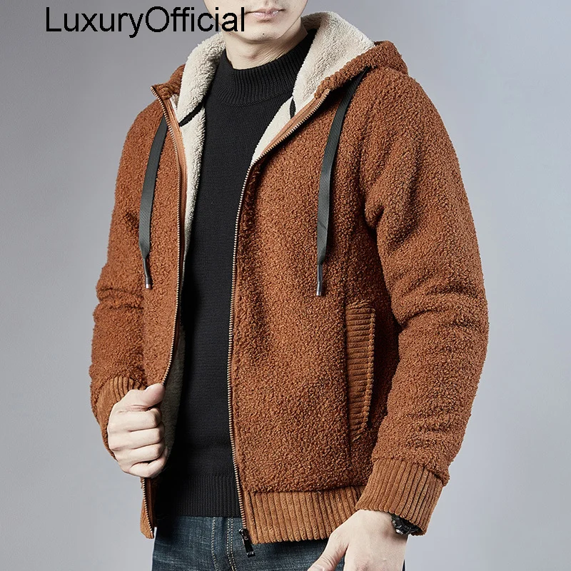 

Cashmere sweater men autumn winter men's Plush thickened hooded cardigan plus bulky warm sweater jacket men