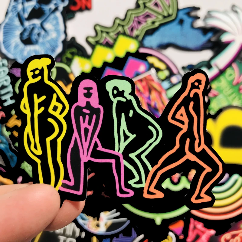 75 шт. неоновый светильник стены стикеры аниме значок животных милые надписи