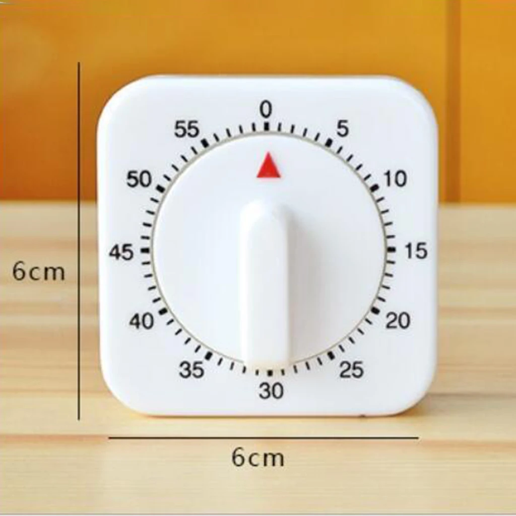 

60-Minute Mechanical Kitchen Timer White Manual Timer Durable Home Steaming