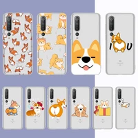 cute cartoon corgi dog phone case for redmi note 5 7 8 9 10 a k20 pro max lite for xiaomi 10pro 10t