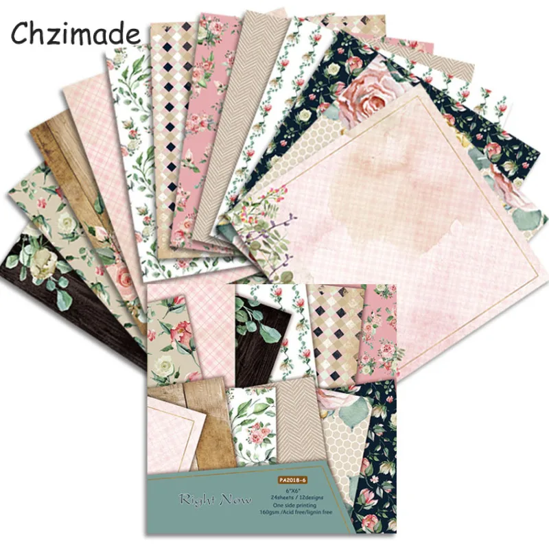 

Chzimade 12 листов роза цветок печатных Скрапбукинг Бумага Pad 15,2x15,2 см для изготовления открыток фон Сделай Сам Изделия из бумаги