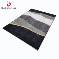 bubble kiss light luxury carpets in the living room gold wavy stripes pattern bedroom rug non slip customized nordic style mat