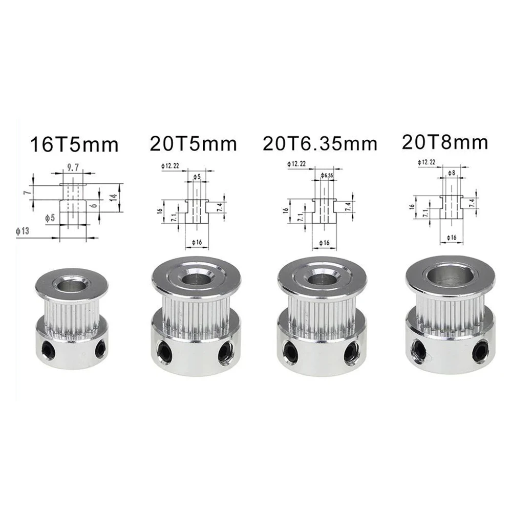 

GT2 20Teeth 16 teeth 20 Teeth Bore 5mm/8mm Timing Alumium Pulley Fit for GT2-6mm Open Timing Belt for 3D Printer