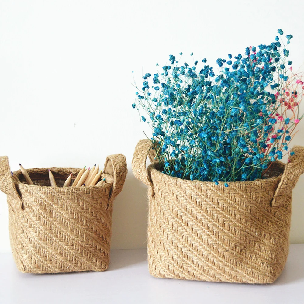 Новинка плетеная корзина для детской одежды складной горшок сада с ручкой белья