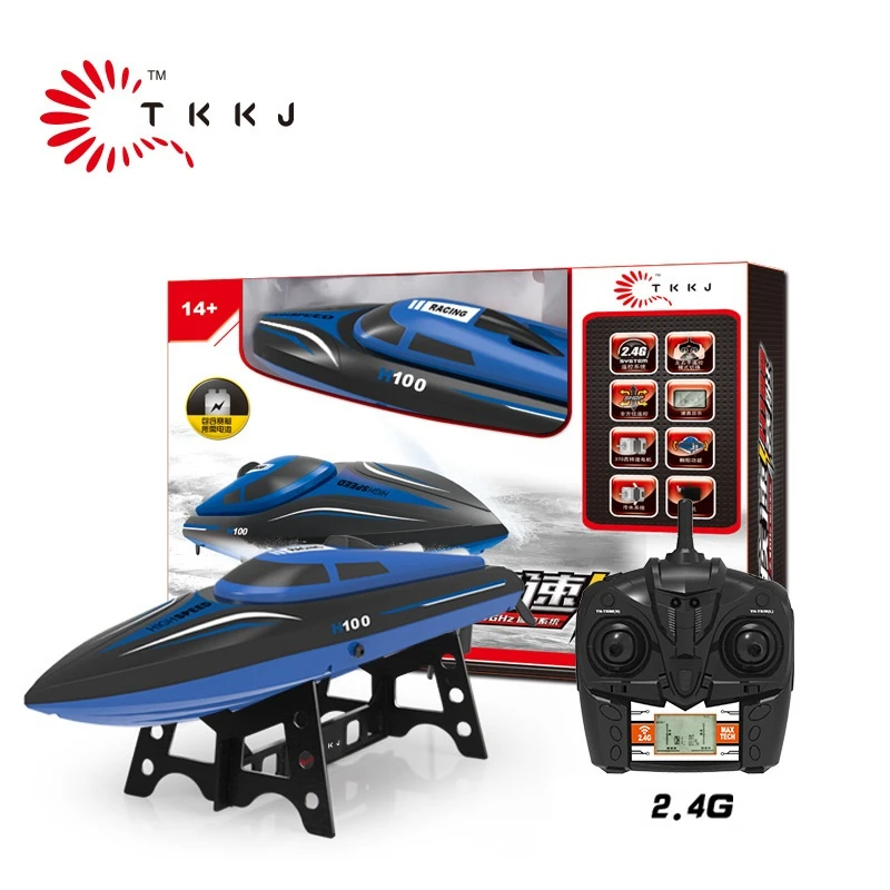 Original TKKJ H100 RC Boat 2.4G Remote Controlled 180° Flip 20KM/H High Speed Electric RC Boat Outdoor Toys Gift 2020 HOT