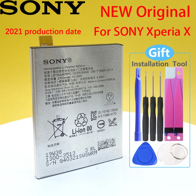 Sony-bater&iacute;a 100% Original para tel&eacute;fono m&oacute;vil, 2700mAh, LIP1624ERPC, Sony Xperia X, F8131, F8132, &uacute;ltima producci&oacute;n, bater&iacute;a de alta calidad-0
