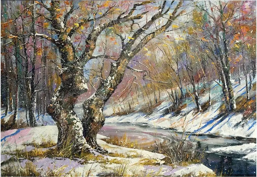 Пользовательские фото обои для стен 3 d красивые Лес Дерево пейзаж картина маслом